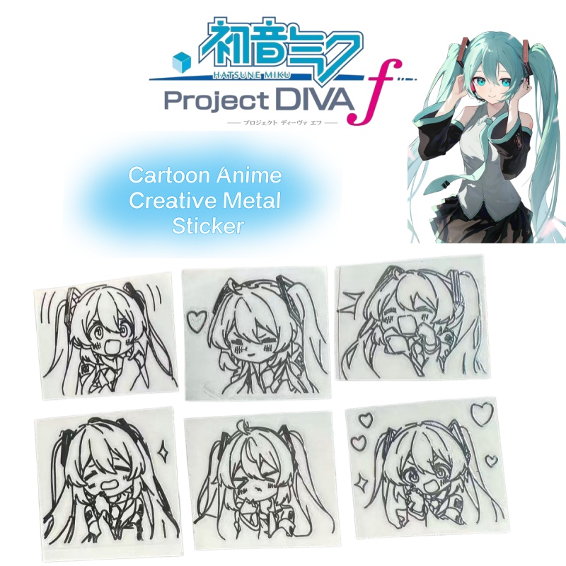 Laptop Accessories Wholesale - Stiker logam karakter anime kartun Hatsune