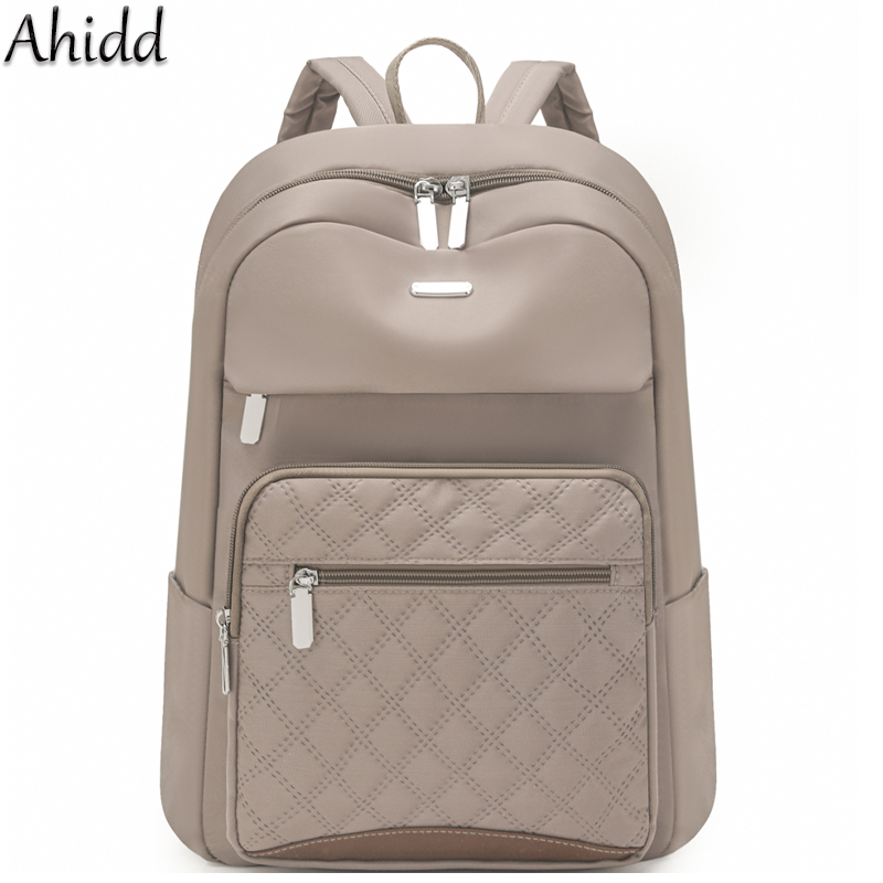 Laptop Bag Waterproof - Tas Ransel Wanita Motif Kotak-kotak, Tahan