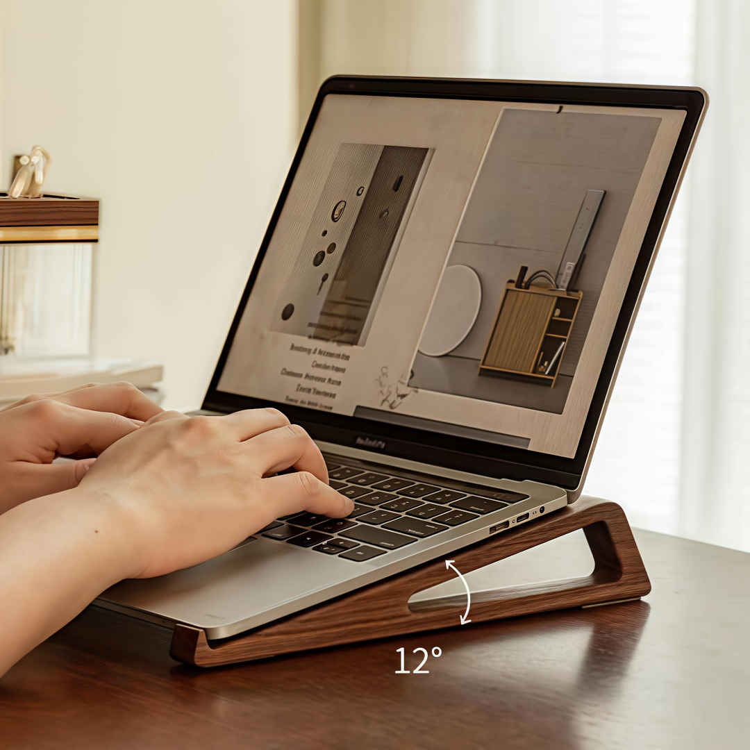 Laptop Accessories Design - Dudukan Laptop Kayu Lipat Portabel -