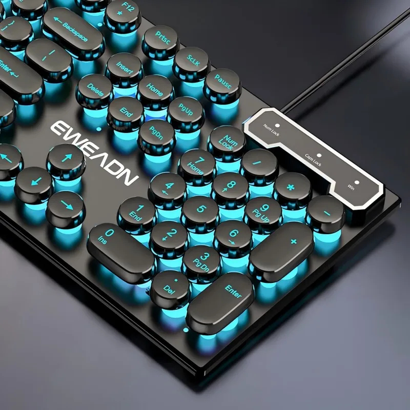 Laptop Accessories Gaming - Set Keyboard dan Mouse Retro Punk