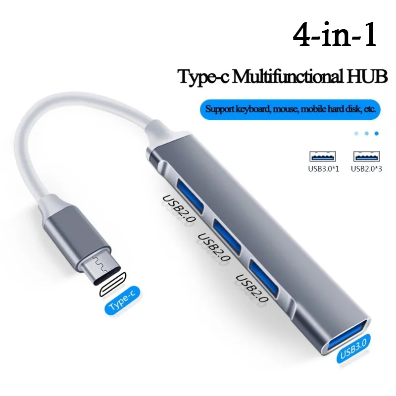 Laptop Accessories For Programmers - USB C HUB 3.0 4-in-1, aksesori