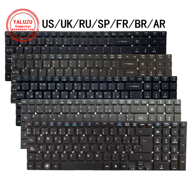 Laptop Accessories Acer - US/UK/RU/SP/FR/BR/AR Keyboard Laptop untuk ACER E5-511