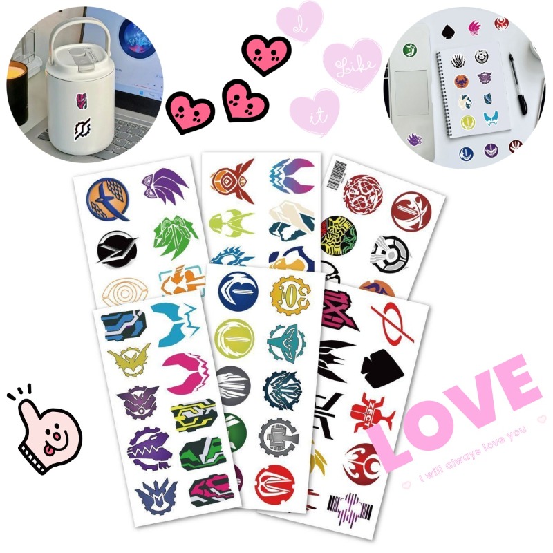 Laptop Accessories Wholesale - 60 Lembar Stiker Logo Kamen Rider