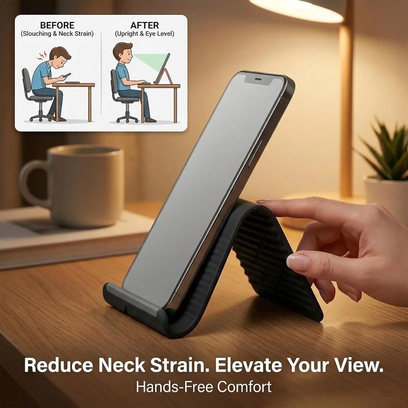 Penyangga Ponsel Silikon Lipat - Laptop Accessories For Office ulasan dan harga