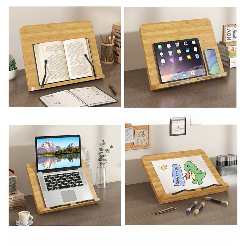 Penyangga Buku Kayu, Penyangga - Laptop Accessories For Office ulasan dan harga