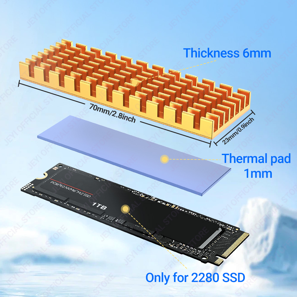 JEYI M.2 SSD Heatsink pendingi - Laptop Accessories Cooling Pad ulasan dan harga