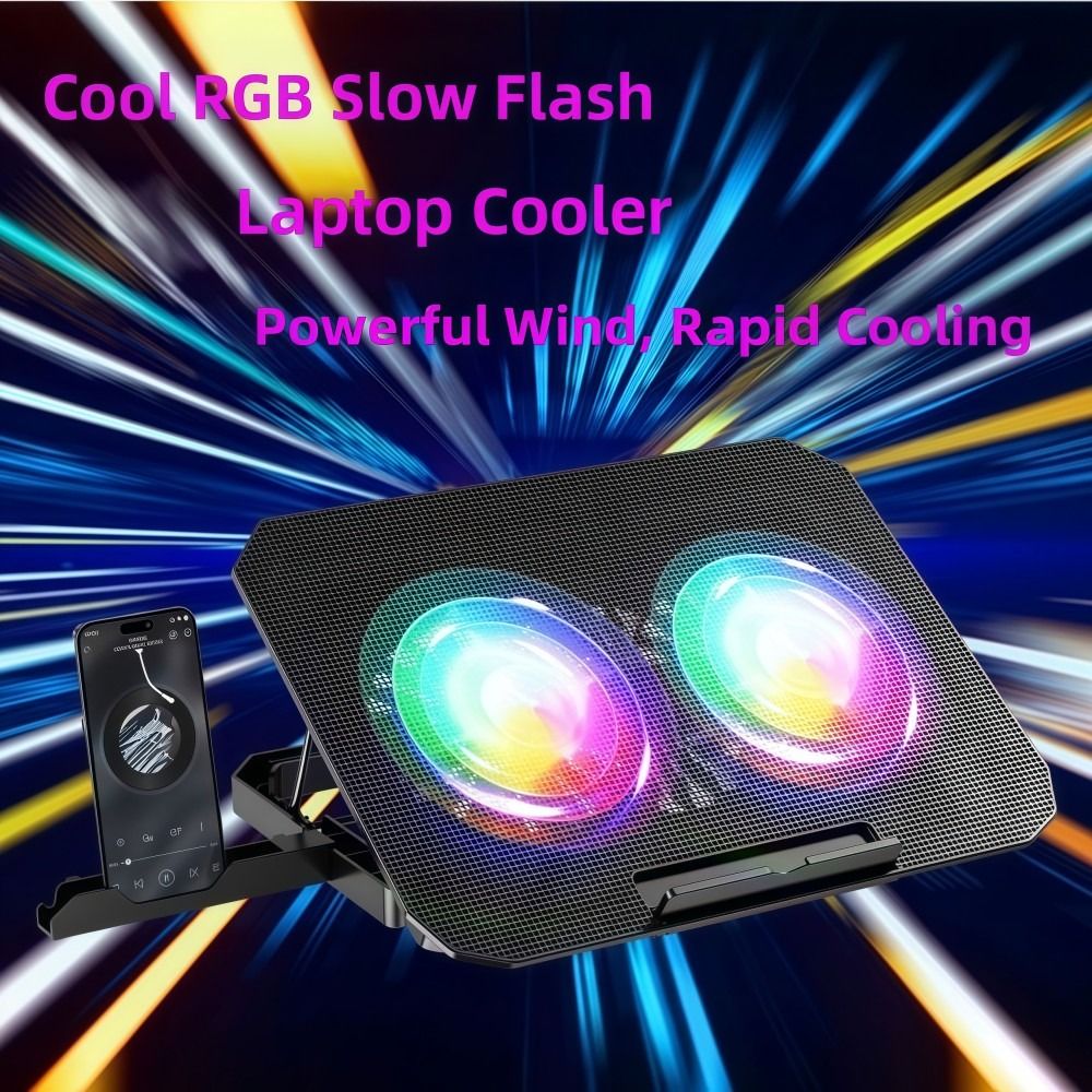 Pendingin Laptop Dua Kipas RGB - Laptop Accessories Cooling Pad ulasan dan harga
