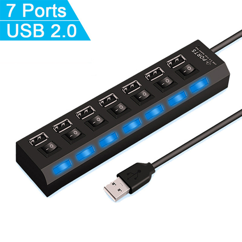 Pemisah Hub USB 2.0 7 Port unt - Laptop Accessories For Office ulasan dan harga