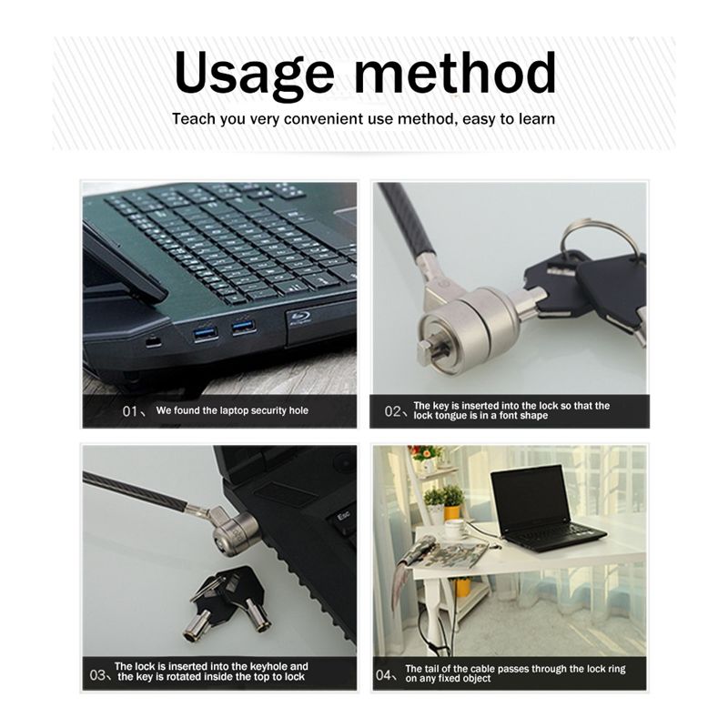 Kunci Laptop Superior, Kunci L - Laptop Lock Cable ulasan dan harga